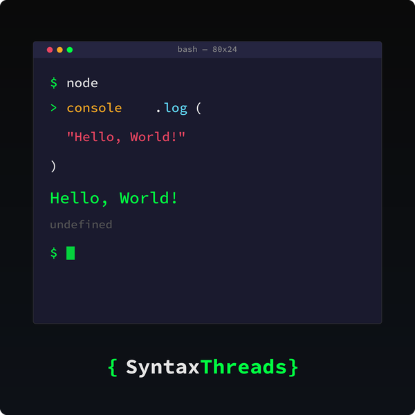 console.log Hello World
